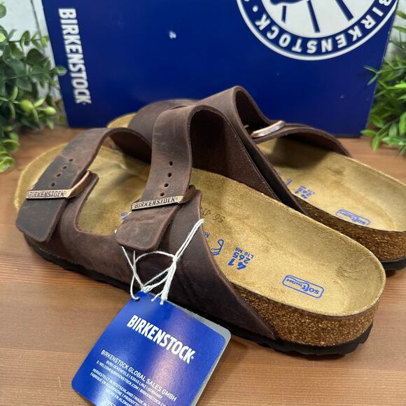 Birkenstock Arizona Soft Footbed Oiled Leather Habana Sandals Size 41 US W10/M8 - Picture 6 of 11